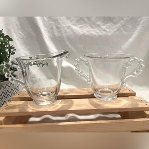 Vintage Imperial Glass “Candlewick” Creamer and Sugar Bowl Set.